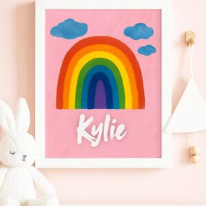 nursery wall art, nursery rainbow wall art, custom wall art for nurseries, rainbow art, rainbow nursery, rainbow kids room